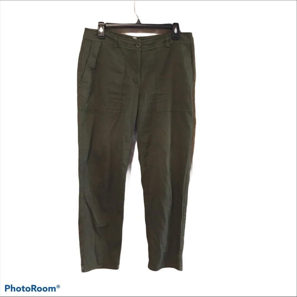 Eileen Fisher olive green pants, size 6